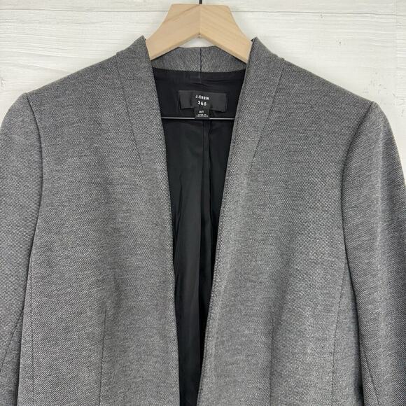 J.Crew Going Out Blazer Size 8 Tall Gray Open Front Stretch Knit Twill Office - Picture 3 of 16